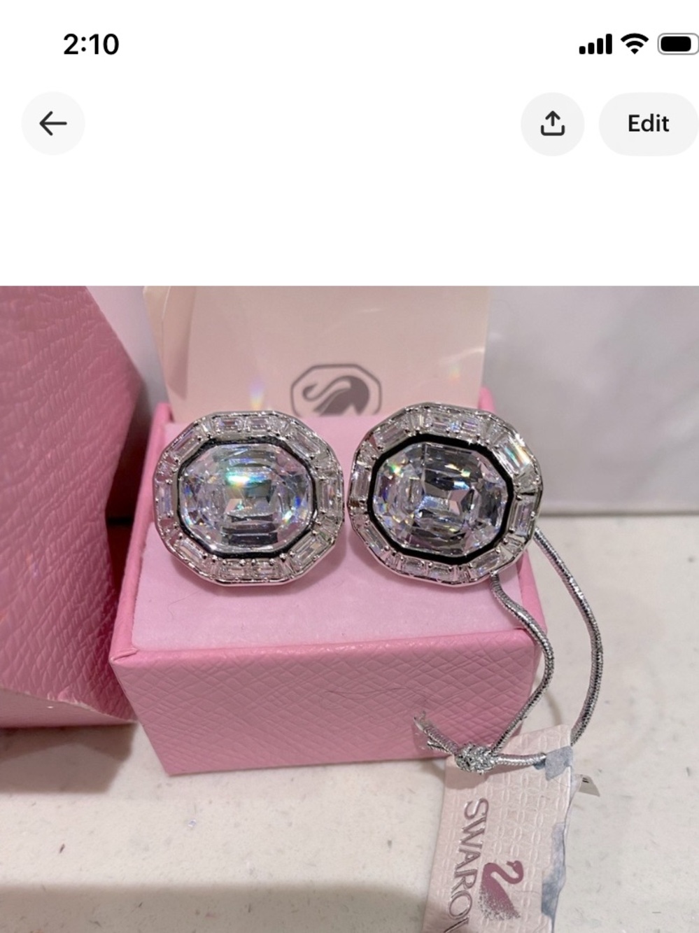 Swarovski Silver Crystal clip on Earrings - Picture 3 of 6